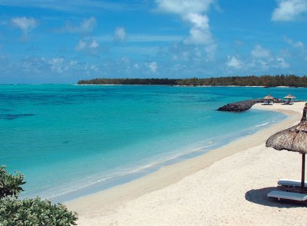 White sand beaches beside Le Touessrok luxury hotel